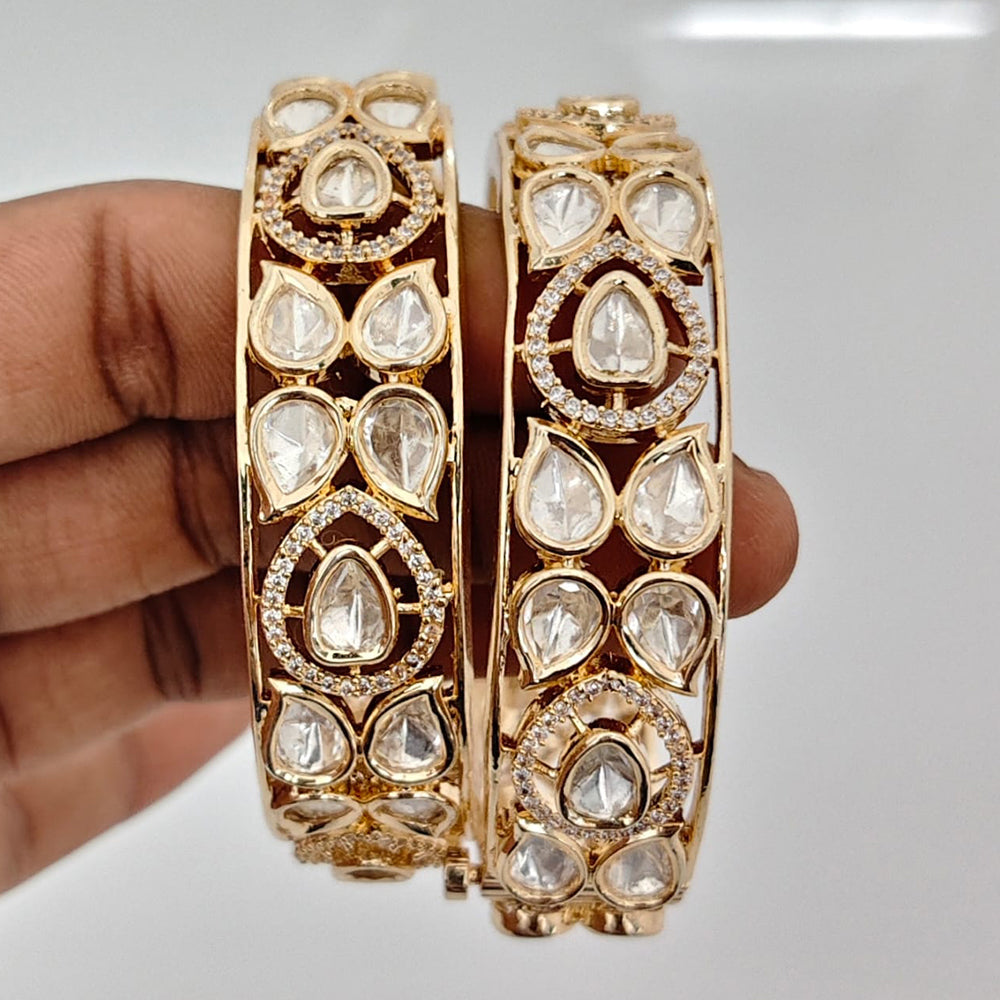 Rajwadi Collection Heritage Polki Kundan Stone Bangles Set