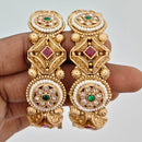 Rajwadi Collection Heritage Pota Stone And Pearl Openable Bangles Set 
