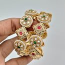 Rajwadi Collection Heritage Pota Stone And Pearl Meenakari Openable Bangles Set 