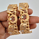 Rajwadi Collection Heritage Pota Stone And Meenakari Openable Bangles Set 