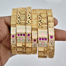 Rajwadi Collection Heritage Pota Stone And Meenakari Openable Bangles Set 