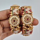 Rajwadi Collection Heritage Pota Stone And Meenakari Openable Bangles Set 