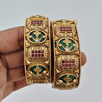 Rajwadi Collection Heritage Pota Stone Bangles Set 