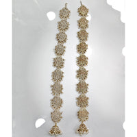 Rajwadi Collection Crystal Stones And Pearls Bridal Hair Choti