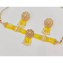 Rajwadi Collection Classic Crystal Stone Pearl And Beaded Choker Necklace Set