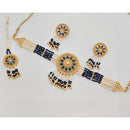 Rajwadi Collection Classic Crystal Stone Pearl And Beaded Choker Necklace Set