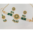 Rajwadi Collection Classic Crystal Stone Pearl And Beaded Choker Necklace Set