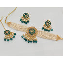 Rajwadi Collection Classic Crystal Stone Pearl And Beaded Choker Necklace Set