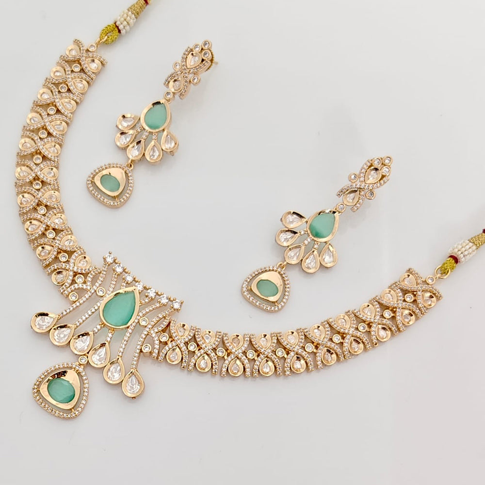 Rajwadi Collection Premium Polki Kundan Stone Necklace Set
