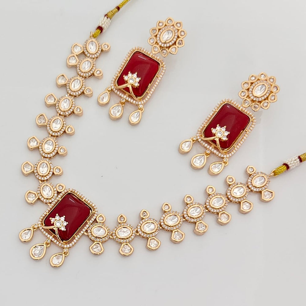 Rajwadi Collection Premium Polki Kundan Stone Necklace Set
