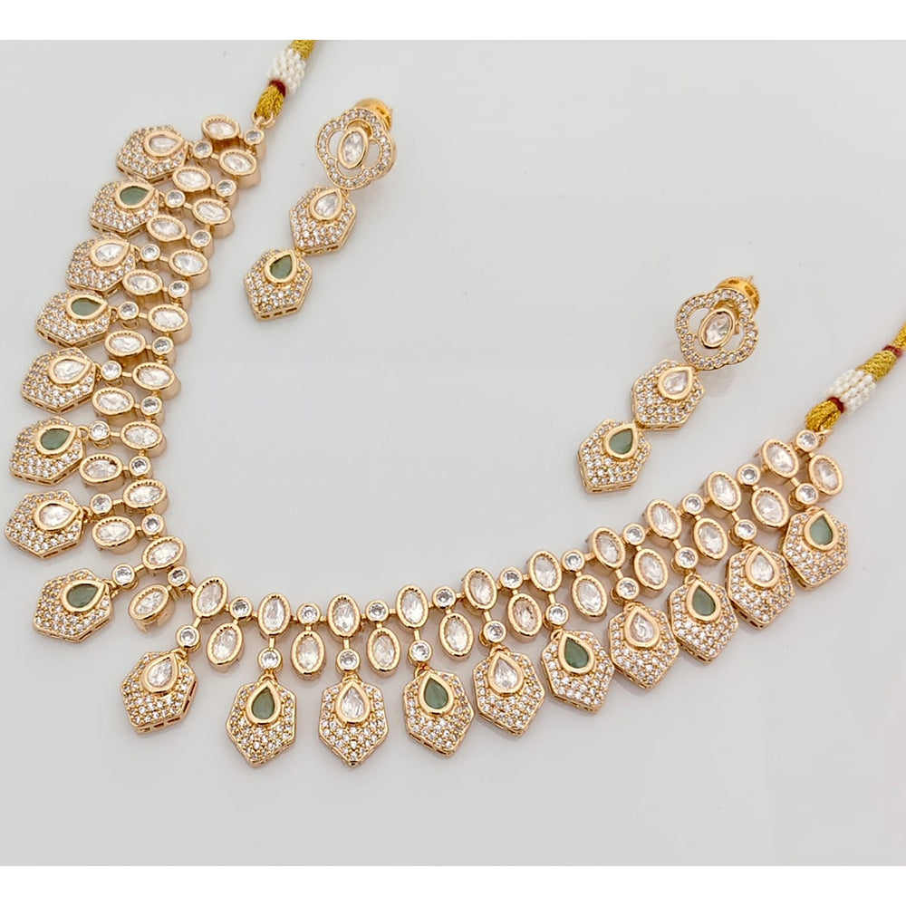 Rajwadi Collection Premium Polki Kundan Stone Necklace Set