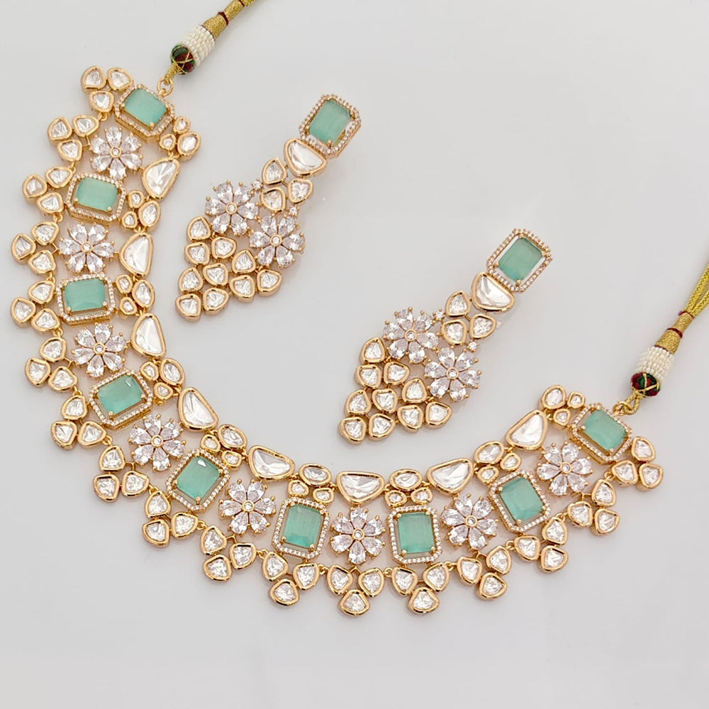 Rajwadi Collection Premium Polki Kundan Stone Necklace Set
