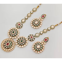 Rajwadi Collection Premium Polki Kundan Stone And Meenakari Necklace Set