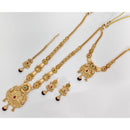Rajwadi Collection Pota Stone And Beads Double Layer Necklace Set