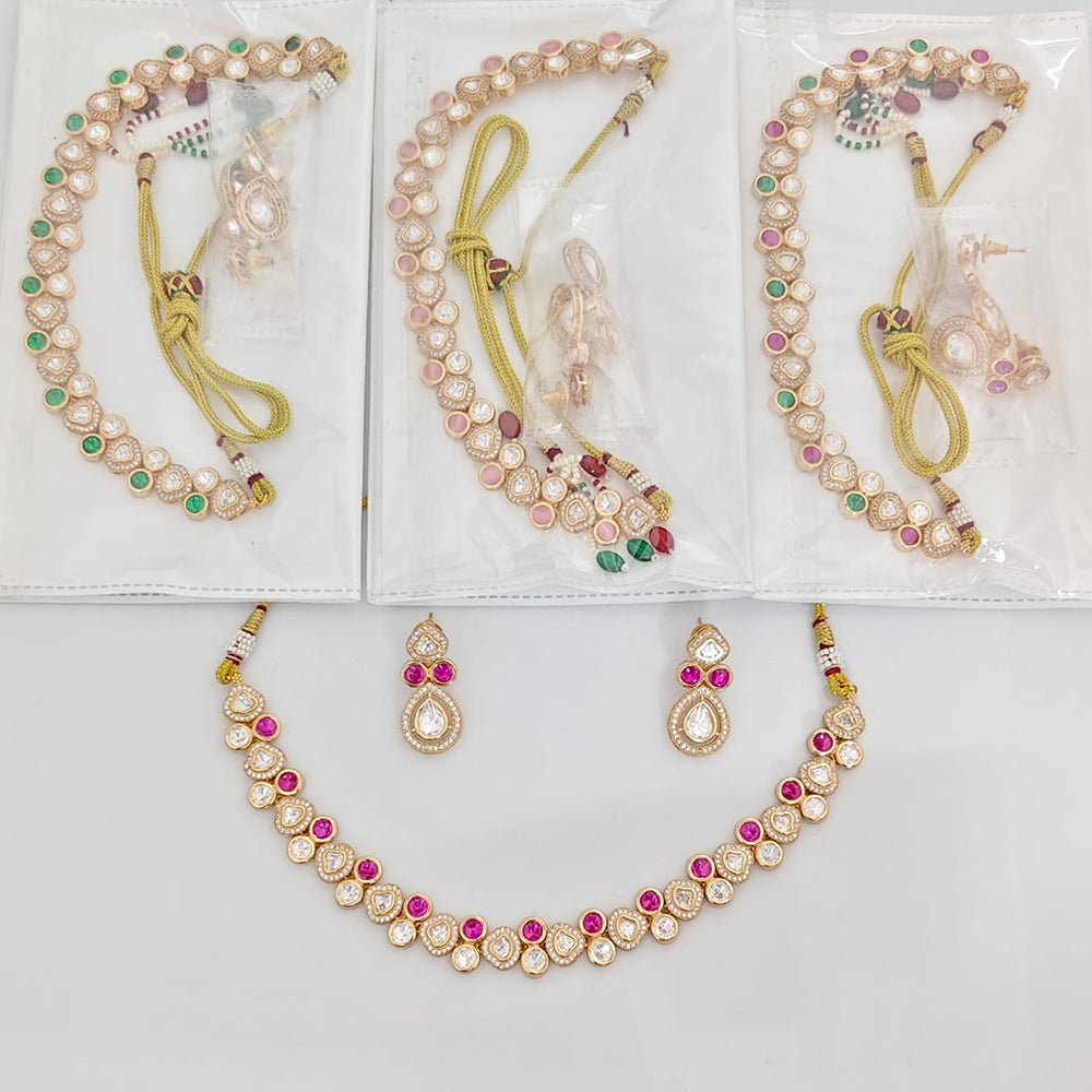 Rajwadi Collection Royal Polki Kundan Stone Designer Necklace Set