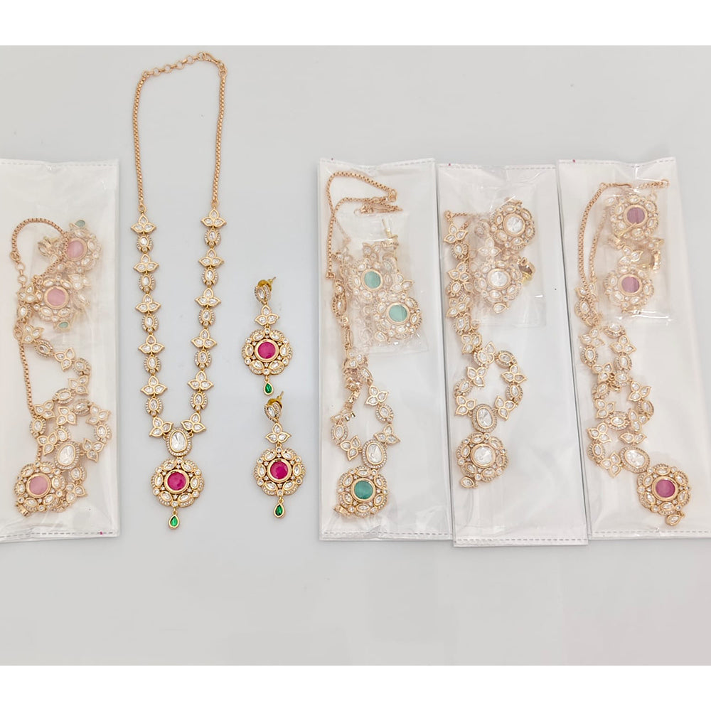 Rajwadi Collection Royal Polki Kundan Stone Designer Necklace Set