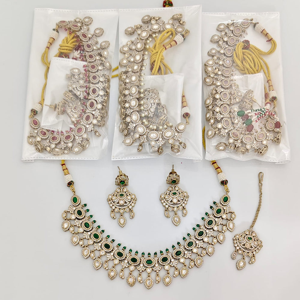 Rajwadi Collection Royal Polki Kundan Stone And Designer Necklace Set