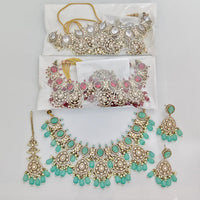 Rajwadi Collection Royal Polki Kundan Stone Pearl And Beads Designer Necklace Set