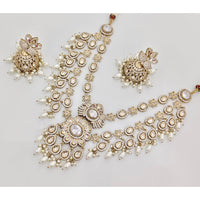 Rajwadi Collection Royal Polki Kundan Stone Pearl And Beads Designer Necklace Set