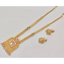 Rajwadi Collection Traditional Pota Stone And Pearl Long Necklace Set