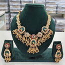 Rajwadi Collection Royal Kundan And Pota Stone And Pearl Necklace Set