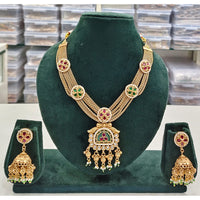 Rajwadi Collection Traditional Kundan And Meenakari Necklace Set