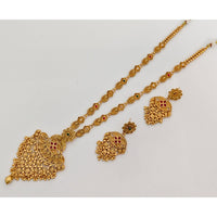 Rajwadi Collection Antique Forming Gold Kundan Long Necklace Set