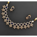 Rajwadi Collection Glamour Pota Stone And Crystal Necklace Set