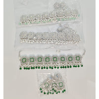 Rajwadi Collection Elegant Pota Stone And Pearls And Beads Choker Necklace Set