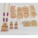 Rajwadi Collection Urban Pota Stone And Pearl Long Necklace Set With Flower Motifs