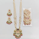 Rajwadi Collection Akruti Pota Stone And Pearl Long Necklace Set