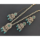 Rajwadi Collection Enigma Crystal And Pota Stone Long Necklace Set