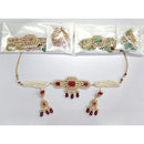 Rajwadi Collection Exquisite Pota Stone And Crystals Choker Necklace Set