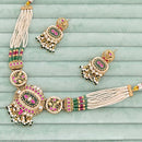 Rajwadi Collection  Pota Stone And Pearl  Necklace Set