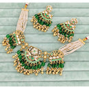 Rajwadi Collection  Pota Stone And Pearl  Necklace Set