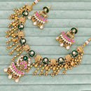 Rajwadi Collection  Pota Stone And Pearl  Necklace Set