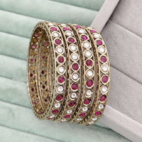 Rajwadi Collection Heritage Pota Stone Bangles Set