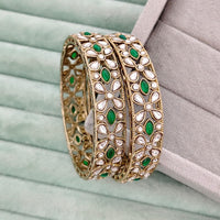 Rajwadi Collection Heritage Pota Stone Bangles Set