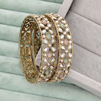 Rajwadi Collection Heritage Pota Stone Bangles Set