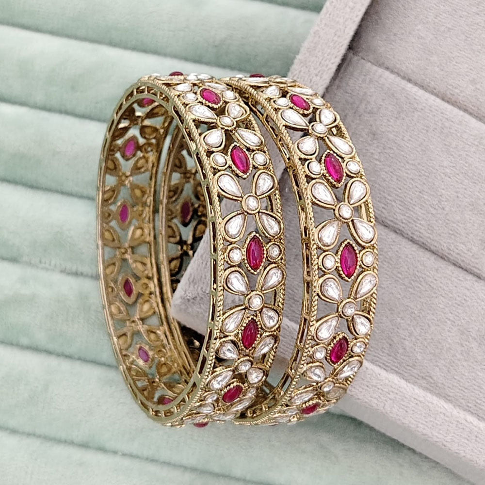 Rajwadi Collection Heritage Pota Stone Bangles Set