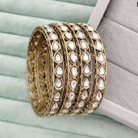 Rajwadi Collection Heritage Pota Stone Bangles Set