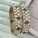 Rajwadi Collection Heritage Pota Stone Bangles Set