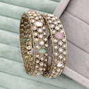 Rajwadi Collection Heritage Pota Stone Bangles Set