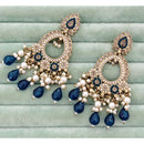 Rajwadi Collection Royal Crystal Stone And Beads Designer Dangler Earrings