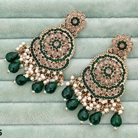 Rajwadi Collection Royal Crystal Stone And Beads Designer Dangler Earrings