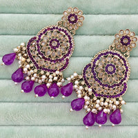 Rajwadi Collection Royal Crystal Stone And Beads Designer Dangler Earrings