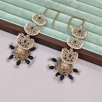 Rajwadi Collection Luxury Crystal Stone Pearl And Beads Jhumki Earrings
