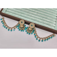 Rajwadi Collection Royal Crystal Stone Pearl & Beads Kanchain Jhumki Earrings