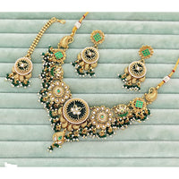 Rajwadi Collection Heritage Pota Stone And Pearl Necklace Set