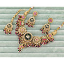 Rajwadi Collection Heritage Pota Stone And Pearl Necklace Set
